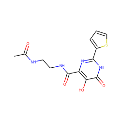 CC(=O)NCCNC(=O)c1nc(-c2cccs2)[nH]c(=O)c1O ZINC000473082986