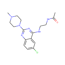 CC(=O)NCCNc1nc(N2CCN(C)CC2)nc2ccc(Cl)cc12 ZINC000045385794