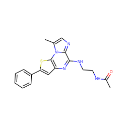 CC(=O)NCCNc1nc2cc(-c3ccccc3)sc2n2c(C)cnc12 ZINC000028950751