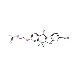 CC(=O)NCCOc1ccc2c(c1)C(C)(C)c1[nH]c3cc(C#N)ccc3c1C2=O ZINC000071340342