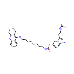 CC(=O)NCCc1c[nH]c2ccc(OC(=O)NCCCCCCCCNc3c4c(nc5ccccc35)CCCC4)cc12 ZINC000221458068