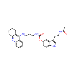 CC(=O)NCCc1c[nH]c2ccc(OC(=O)NCCCNc3c4c(nc5ccccc35)CCCC4)cc12 ZINC000221457907