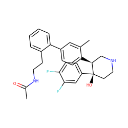 CC(=O)NCCc1ccccc1-c1ccc([C@H]2CNCC[C@]2(O)c2ccc(F)c(F)c2)c(C)c1 ZINC000073310321