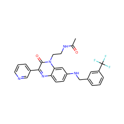 CC(=O)NCCn1c(=O)c(-c2cccnc2)nc2ccc(NCc3cccc(C(F)(F)F)c3)cc21 ZINC000040954579