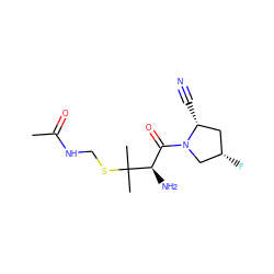 CC(=O)NCSC(C)(C)[C@H](N)C(=O)N1C[C@@H](F)C[C@H]1C#N ZINC000028565795