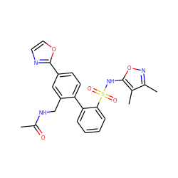 CC(=O)NCc1cc(-c2ncco2)ccc1-c1ccccc1S(=O)(=O)Nc1onc(C)c1C ZINC000013492861