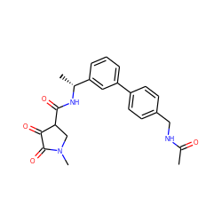 CC(=O)NCc1ccc(-c2cccc([C@@H](C)NC(=O)C3CN(C)C(=O)C3=O)c2)cc1 ZINC000219140119