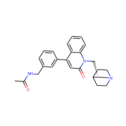 CC(=O)NCc1cccc(-c2cc(=O)n(C[C@@H]3CN4CCC3CC4)c3ccccc23)c1 ZINC000095586873