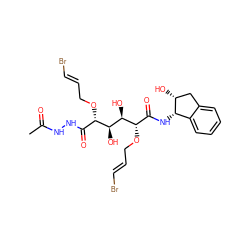 CC(=O)NNC(=O)[C@H](OC/C=C/Br)[C@H](O)[C@@H](O)[C@@H](OC/C=C/Br)C(=O)N[C@H]1c2ccccc2C[C@H]1O ZINC000028526301