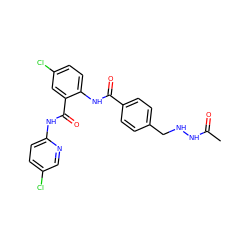 CC(=O)NNCc1ccc(C(=O)Nc2ccc(Cl)cc2C(=O)Nc2ccc(Cl)cn2)cc1 ZINC000028101630