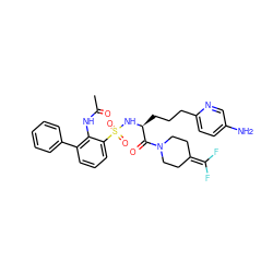 CC(=O)Nc1c(-c2ccccc2)cccc1S(=O)(=O)N[C@@H](CCCc1ccc(N)cn1)C(=O)N1CCC(=C(F)F)CC1 ZINC000003943549