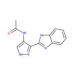 CC(=O)Nc1c[nH]nc1-c1nc2ccccc2[nH]1 ZINC000040834192