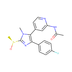 CC(=O)Nc1cc(-c2c(-c3ccc(F)cc3)nc([S@+](C)[O-])n2C)ccn1 ZINC000035983048