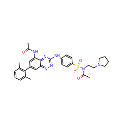 CC(=O)Nc1cc(-c2c(C)cccc2C)cc2nnc(Nc3ccc(S(=O)(=O)N(CCN4CCCC4)C(C)=O)cc3)nc12 ZINC000096167765