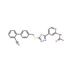 CC(=O)Nc1cc(-c2nnc(SCc3ccc(-c4ccccc4C#N)cc3)o2)ccn1 ZINC000096271050