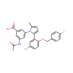 CC(=O)Nc1cc(C(=O)O)cc(-n2c(C)ccc2-c2cc(Cl)ccc2OCc2ccc(F)cc2)c1 ZINC000028819035