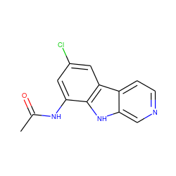 CC(=O)Nc1cc(Cl)cc2c1[nH]c1cnccc12 ZINC000100830903