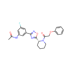 CC(=O)Nc1cc(F)cc(-c2noc([C@H]3CCCCN3C(=O)COc3ccccc3)n2)c1 ZINC000143828436