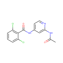 CC(=O)Nc1cc(NC(=O)c2c(Cl)cccc2Cl)ccn1 ZINC000096282835