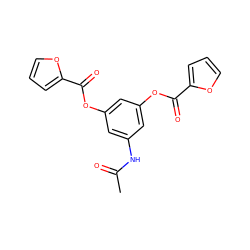 CC(=O)Nc1cc(OC(=O)c2ccco2)cc(OC(=O)c2ccco2)c1 ZINC000001234753