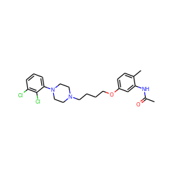 CC(=O)Nc1cc(OCCCCN2CCN(c3cccc(Cl)c3Cl)CC2)ccc1C ZINC000113384800