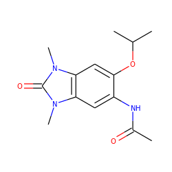 CC(=O)Nc1cc2c(cc1OC(C)C)n(C)c(=O)n2C ZINC000653827678