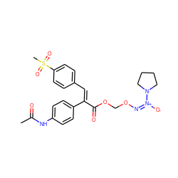 CC(=O)Nc1ccc(/C(=C\c2ccc(S(C)(=O)=O)cc2)C(=O)OCO/N=[N+](/[O-])N2CCCC2)cc1 ZINC000028872712