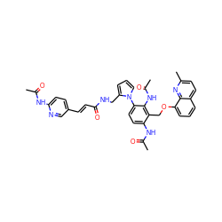 CC(=O)Nc1ccc(/C=C/C(=O)NCc2cccn2-c2ccc(NC(C)=O)c(COc3cccc4ccc(C)nc34)c2NC(C)=O)cn1 ZINC000027521136