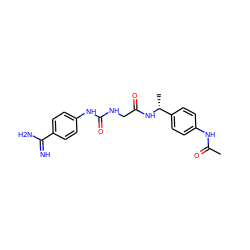 CC(=O)Nc1ccc([C@@H](C)NC(=O)CNC(=O)Nc2ccc(C(=N)N)cc2)cc1 ZINC000027201044