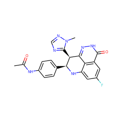 CC(=O)Nc1ccc([C@@H]2Nc3cc(F)cc4c(=O)[nH]nc(c34)[C@@H]2c2ncnn2C)cc1 ZINC000653798077