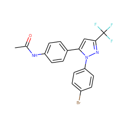 CC(=O)Nc1ccc(-c2cc(C(F)(F)F)nn2-c2ccc(Br)cc2)cc1 ZINC000029405732