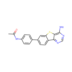 CC(=O)Nc1ccc(-c2ccc3c(c2)sc2c(N)ncnc23)cc1 ZINC000203681068