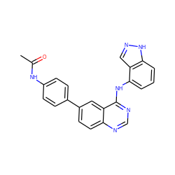 CC(=O)Nc1ccc(-c2ccc3ncnc(Nc4cccc5[nH]ncc45)c3c2)cc1 ZINC000143119966