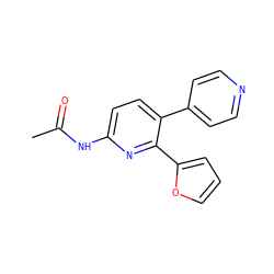 CC(=O)Nc1ccc(-c2ccncc2)c(-c2ccco2)n1 ZINC000049047041