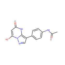 CC(=O)Nc1ccc(-c2cnn3c(O)cc(=O)[nH]c23)cc1 ZINC000169342393