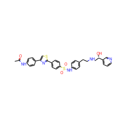 CC(=O)Nc1ccc(-c2csc(-c3ccc(S(=O)(=O)Nc4ccc(CCNC[C@H](O)c5cccnc5)cc4)cc3)n2)cc1 ZINC000026147097