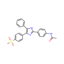 CC(=O)Nc1ccc(-c2nc(-c3ccc(S(C)(=O)=O)cc3)c(-c3ccccc3)[nH]2)cc1 ZINC000103171943