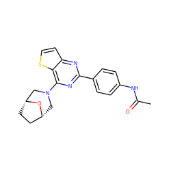 CC(=O)Nc1ccc(-c2nc(N3C[C@@H]4CC[C@H](C3)O4)c3sccc3n2)cc1 ZINC000045355030