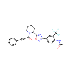 CC(=O)Nc1ccc(-c2noc([C@H]3CCCCN3C(=O)C#Cc3ccccc3)n2)cc1C(F)(F)F ZINC000299857573