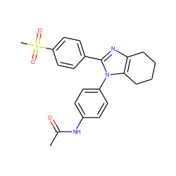 CC(=O)Nc1ccc(-n2c(-c3ccc(S(C)(=O)=O)cc3)nc3c2CCCC3)cc1 ZINC000103171940