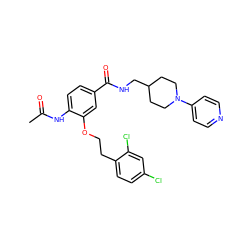 CC(=O)Nc1ccc(C(=O)NCC2CCN(c3ccncc3)CC2)cc1OCCc1ccc(Cl)cc1Cl ZINC000014953497