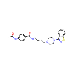 CC(=O)Nc1ccc(C(=O)NCCCCN2CCN(c3nsc4ccccc34)CC2)cc1 ZINC000013747136