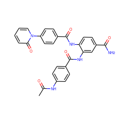 CC(=O)Nc1ccc(C(=O)Nc2cc(C(N)=O)ccc2NC(=O)c2ccc(-n3ccccc3=O)cc2)cc1 ZINC000473117075