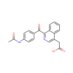 CC(=O)Nc1ccc(C(=O)c2ncc(CC(=O)O)c3ccccc23)cc1 ZINC000084635779