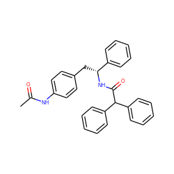 CC(=O)Nc1ccc(C[C@@H](NC(=O)C(c2ccccc2)c2ccccc2)c2ccccc2)cc1 ZINC000013741229