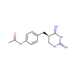 CC(=O)Nc1ccc(C[C@@H]2CNC(=N)NC2=N)cc1 ZINC000013757639