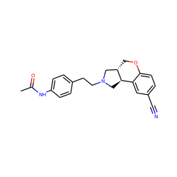 CC(=O)Nc1ccc(CCN2C[C@@H]3c4cc(C#N)ccc4OC[C@H]3C2)cc1 ZINC000001489042