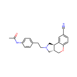 CC(=O)Nc1ccc(CCN2C[C@H]3COc4ccc(C#N)cc4[C@@H]3C2)cc1 ZINC000004424810