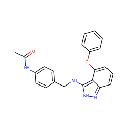 CC(=O)Nc1ccc(CNc2[nH]nc3cccc(Oc4ccccc4)c23)cc1 ZINC000028461382