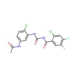 CC(=O)Nc1ccc(Cl)c(NC(=O)NC(=O)c2cc(F)c(F)cc2Cl)c1 ZINC000013673987